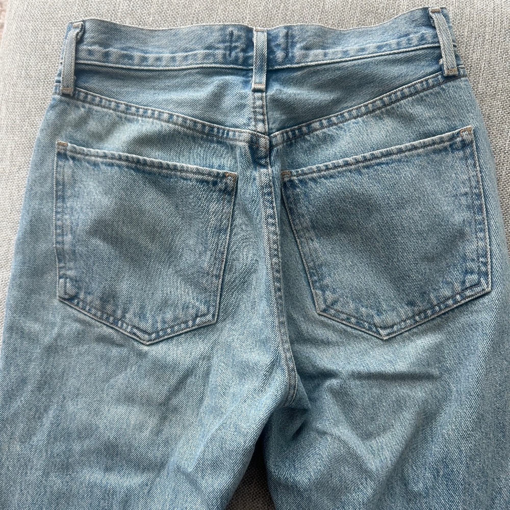 Agolde Blue Riley Straight Crop Jeans - Picture 4 of 7